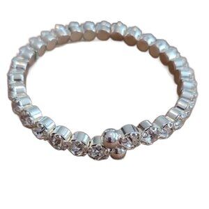 NWT Cescabelle Silver Tone Clear Crystal Round Tennis Bracelet
